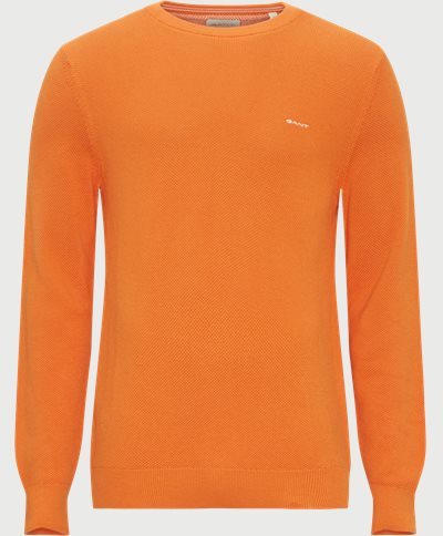 Gant Knitwear COTTON PIQUE C-NECK 8040521 Orange